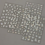 4 Blätter Holographisch Laser Wit Schmetterling Nagelsticker,Y2K Aurora Schmetterlinge Stern Nail Sticker 3D Flamme Herz Nageldesign Nagelsticker Selbstklebend Nagel Sticker Nagel Zubehör Nail Art