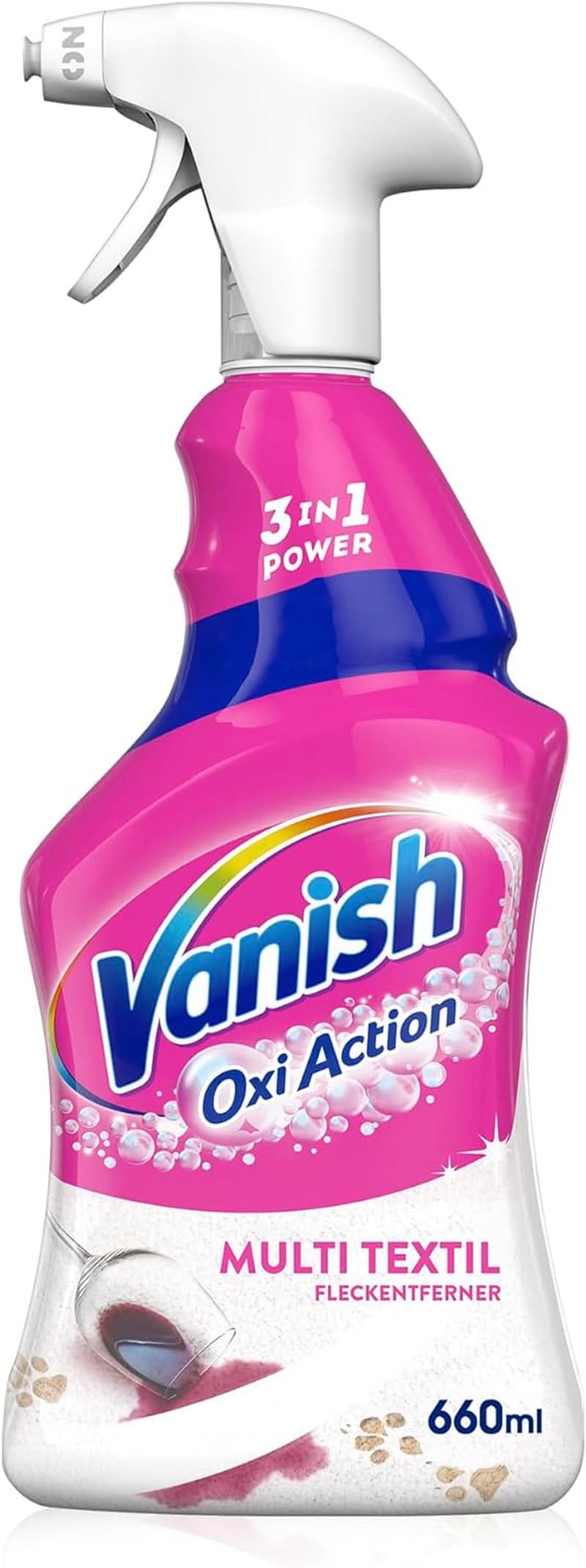 Vanish Oxi Action Multi - Textielvlekverwijderaar Spray - 660 ml - Textielwasmiddel voor tapijten en bekleding - tegen vuil en urinegeur Naty Shop