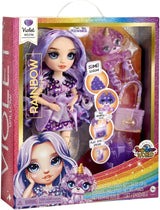 Rainbow High Fashion pop met slijm en huisdier - paars - 28 cm glitterpop met glitterslijm, magisch huisdier en modeaccessoires - speelgoed voor kinderen - ideaal voor 4-12 jaar