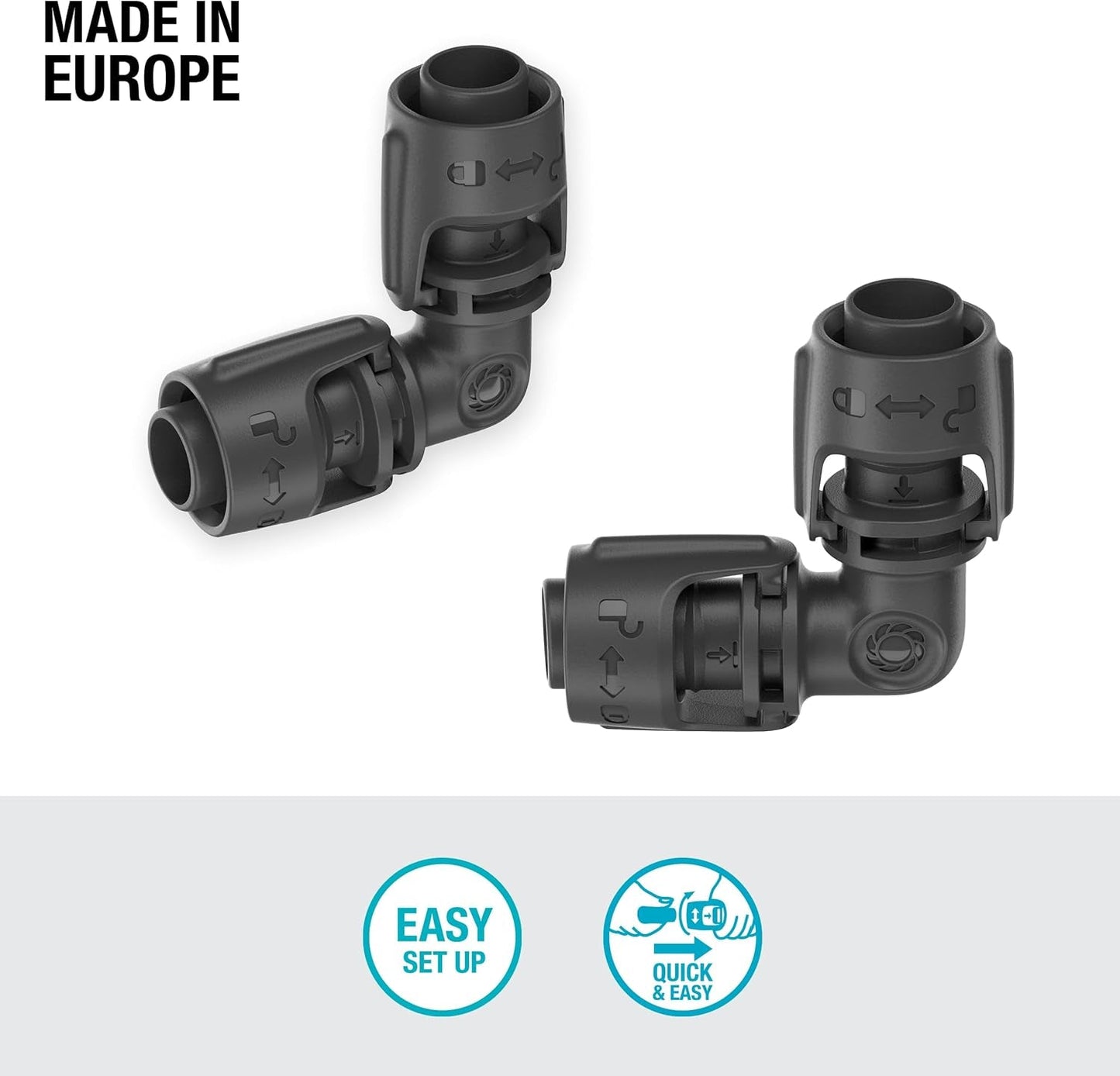 Gardena Micro-Drip-irrigatiesysteem L-stuk 13 mm (1/2"): pijpconnector voor het omkeren van 13 mm toevoerleidingen, gereedschapsloze montage, herbruikbaar (13202-20)