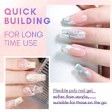 Makartt Poly Nail Extension Gel - 50 ML Extension Builder Acryl Poly Nägel Aufbaugel Extender Gel voor gelnagels voor nagelverlängerung, nagelstärkung, Nail Art Decoratie (transparant)