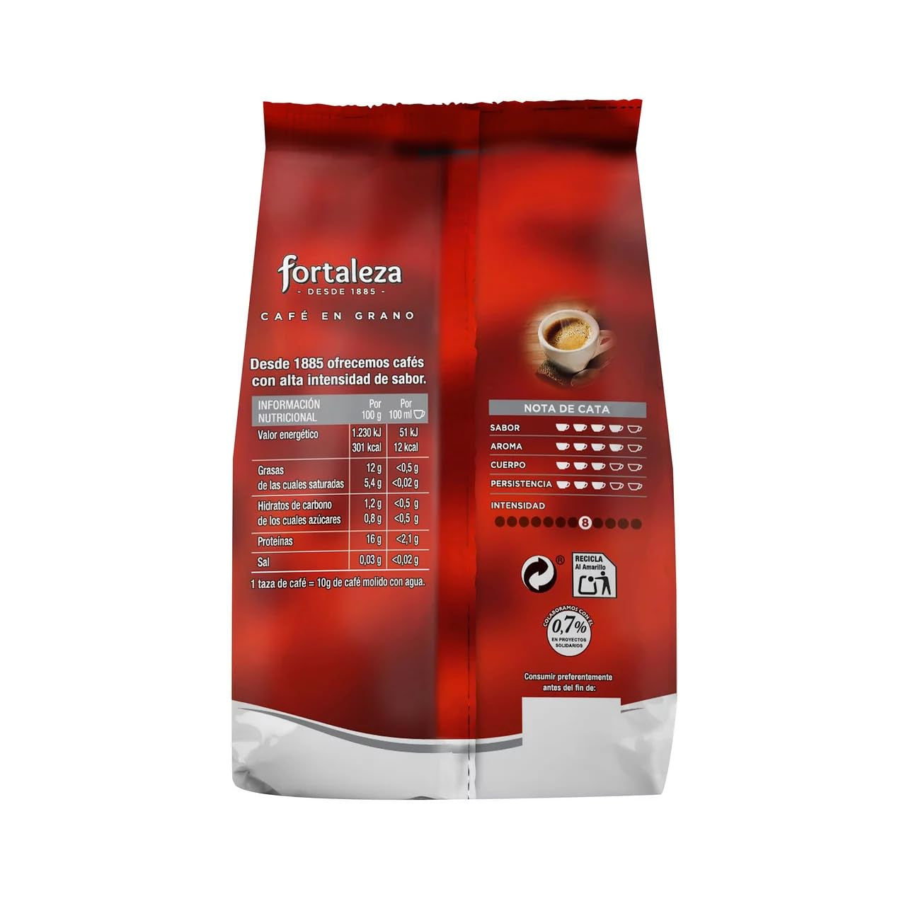FORTALEZA natuurlijke koffiebonen 500g, verpakking van 2