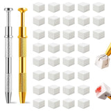 Eiito 100 Stück Weiche Nagelschwämme Für Ombre, Mit 2 Greifstift, Aura-Maniküre-Nailkunst-Werkzeuge (zilver + goud)