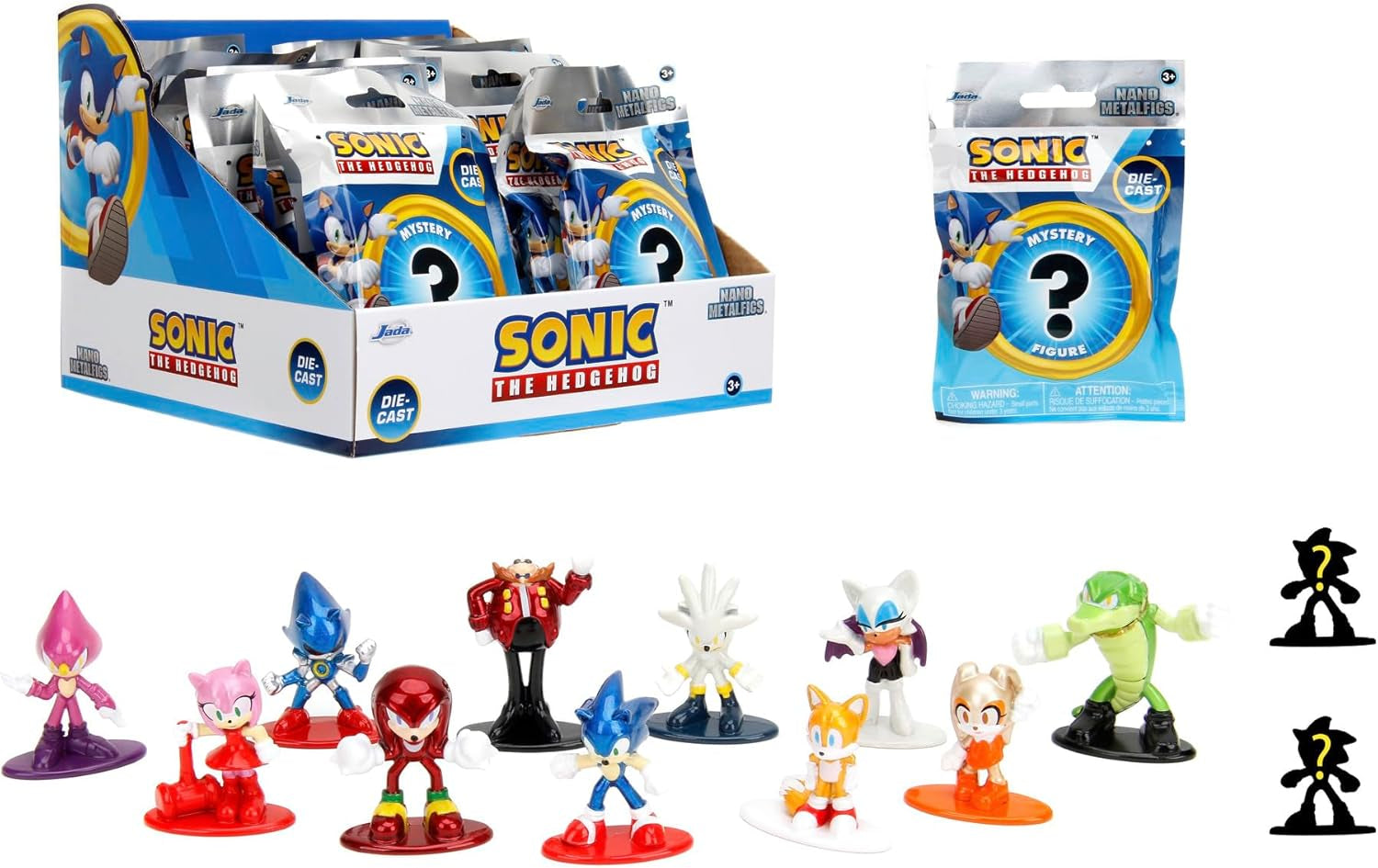Jada Toys Sonic the Hedgehog-figuur (1X mysteriefiguur in blindpakket) - 1 verrassend verzamelfiguur uit 13 Sonic-figuren, nano-metalen figuur (ca. 4 cm) voor kinderen en fans vanaf 3 jaar, Wave 1-actiefiguren Naty Shop