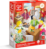 Hape Doll Family bekroonde poppenhuisset, unieke houten poppenhuisaccessoires, fantasierijk spel, 6 poppenfamilieleden, vanaf 3 jaar