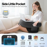 Gaming- en leeskussen, leeskussen voor bed/bank/vloer, voedings-/haakkussen met groot ergonomisch gamingkussen, gamerkussen voor iPad/laptop - zwart