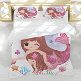 Beddengoed voor kinderen, verschillende maten en verschillende animatiefiguren Beddengoed - kinderen Naty Shop Zeemeermin (model 6) 200X200Cm+80X80Cm