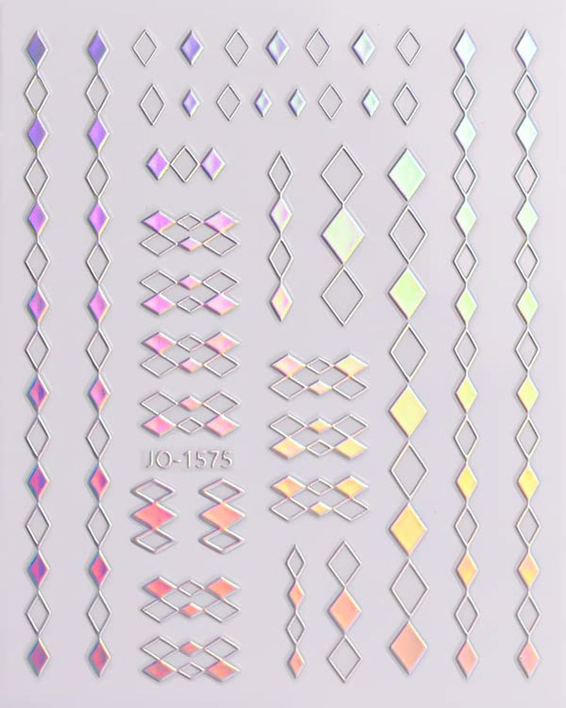 JMEOWIO Nagelsticker Aurora 12 Blatt Nail Art Sticker Selbstklebend Nagelaufkleber Holografische Decoratie Nageldesign Zubehör