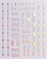 JMEOWIO Nagelsticker Aurora 12 Blatt Nail Art Sticker Selbstklebend Nagelaufkleber Holografische Decoratie Nageldesign Zubehör
