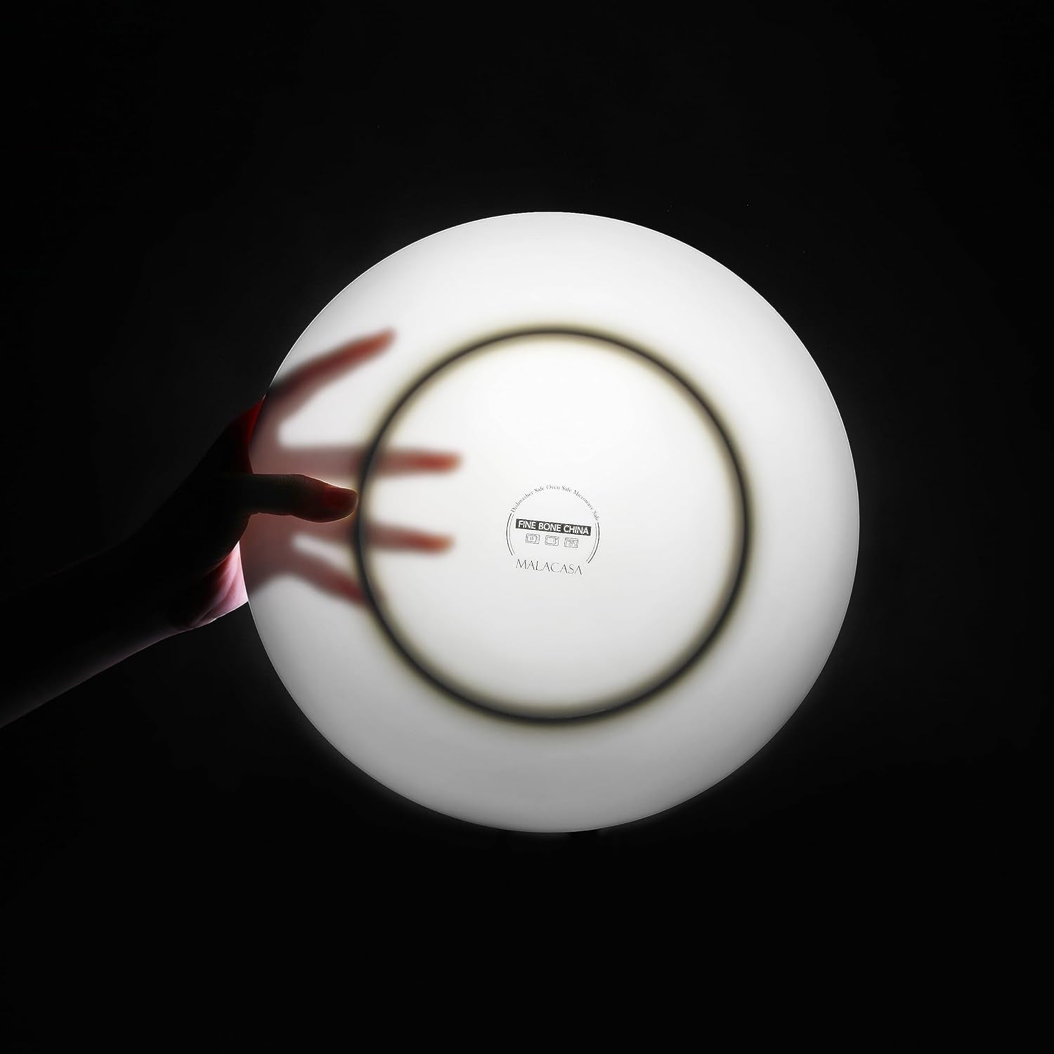MALACASA 4-persoons serviesset Bone China 16-delige serviesset rond wit met gouden rand Combinatieset van 4 dinerborden, 4 dessertborden, 4 Suma-borden en 4 ontbijtgranenschalen NORI-serie