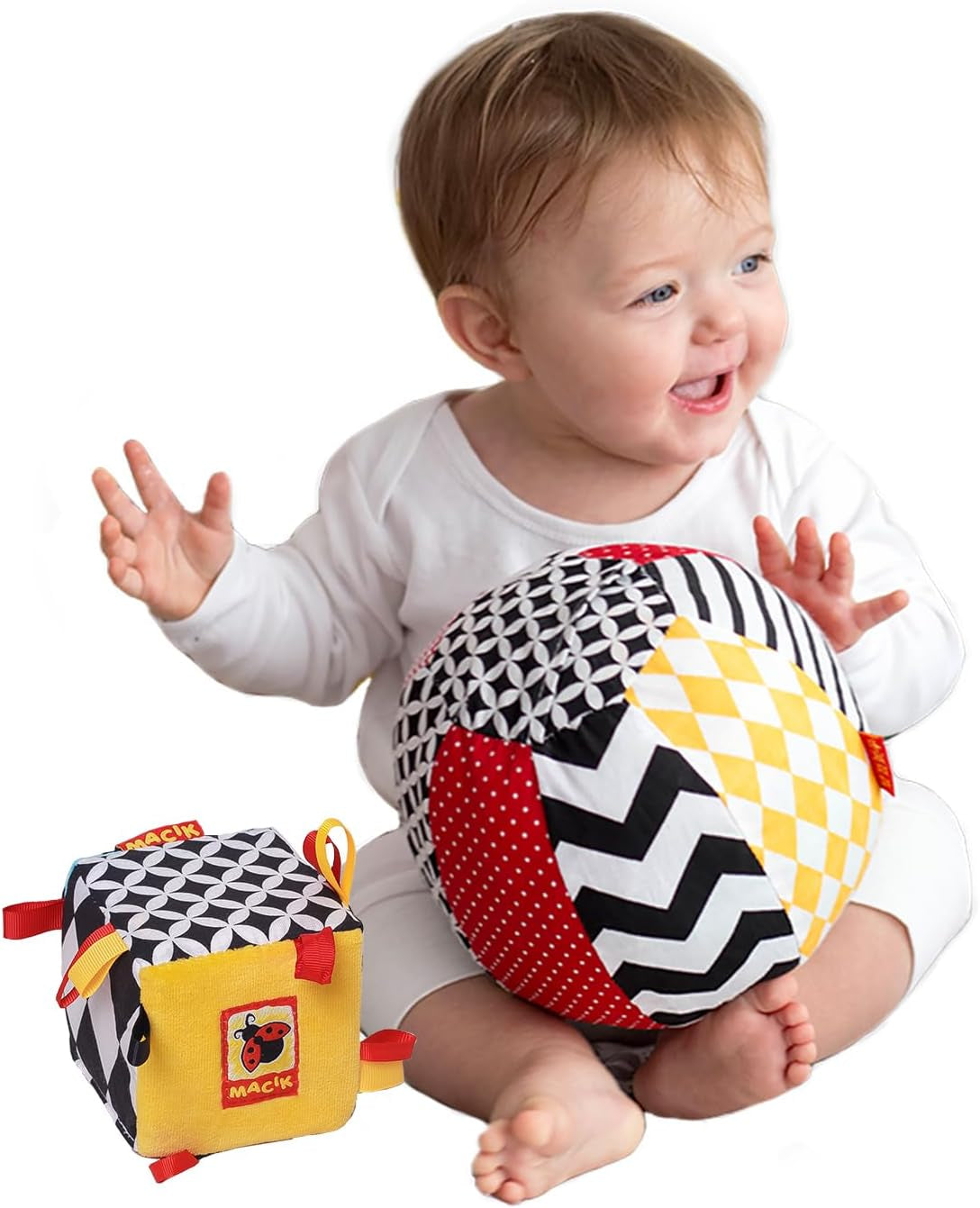 magdum 2 set baby kubusspel + stoffen bal - motoriek speelgoed vanaf 1 jaar - speelgoed voor kinderen 6 maanden - Montessori speelgoed - educatief speelgoed 1 jaar - cadeau voor kinderen - bal voor kinderen - kubus voor kinderen - cadeaus voor kinderen Speelgoed Bebe Naty Shop Standaard titel