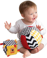 magdum 2 set baby kubusspel + stoffen bal - motoriek speelgoed vanaf 1 jaar - speelgoed voor kinderen 6 maanden - Montessori speelgoed - educatief speelgoed 1 jaar - cadeau voor kinderen - bal voor kinderen - kubus voor kinderen - cadeaus voor kinderen Speelgoed Bebe Naty Shop Standaard titel