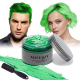 4.23oz Paarse haartint Tijdelijke haarkleur met borstels, Heren Dames Styling Haartoonwas, Instant Haarcrème Modder Natuurlijk Kapsel Pommade, DIY Cosplay Halloween Haarwas Haarverf Naty Shop Groen