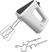 Krups GN4001 3 Mix 4000 Handmixer | 450 Watt | Robuust ontwerp | Variabele snelheidsregelaar | Turbo- en Auswurf-functie | Incl. 2 Rührbesen en 2 Knethaken | Weiß/Grau Keuken Naty Shop