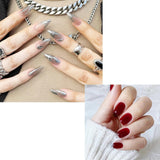 Zelfklevende kunstnagels set - Franse kunstnagels - 24 stuks Kort Vierkant Ontwerp Wit Roze Gradiënt Kunstnagels Ballerina Manicure (Kort Roze Gradiënt)