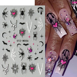 JMEOWIO Nagelsticker Halloween 6 Blatt Nail Art Sticker Selbstklebend Nagelaufkleber Decoratie Nageldesign Zubehör