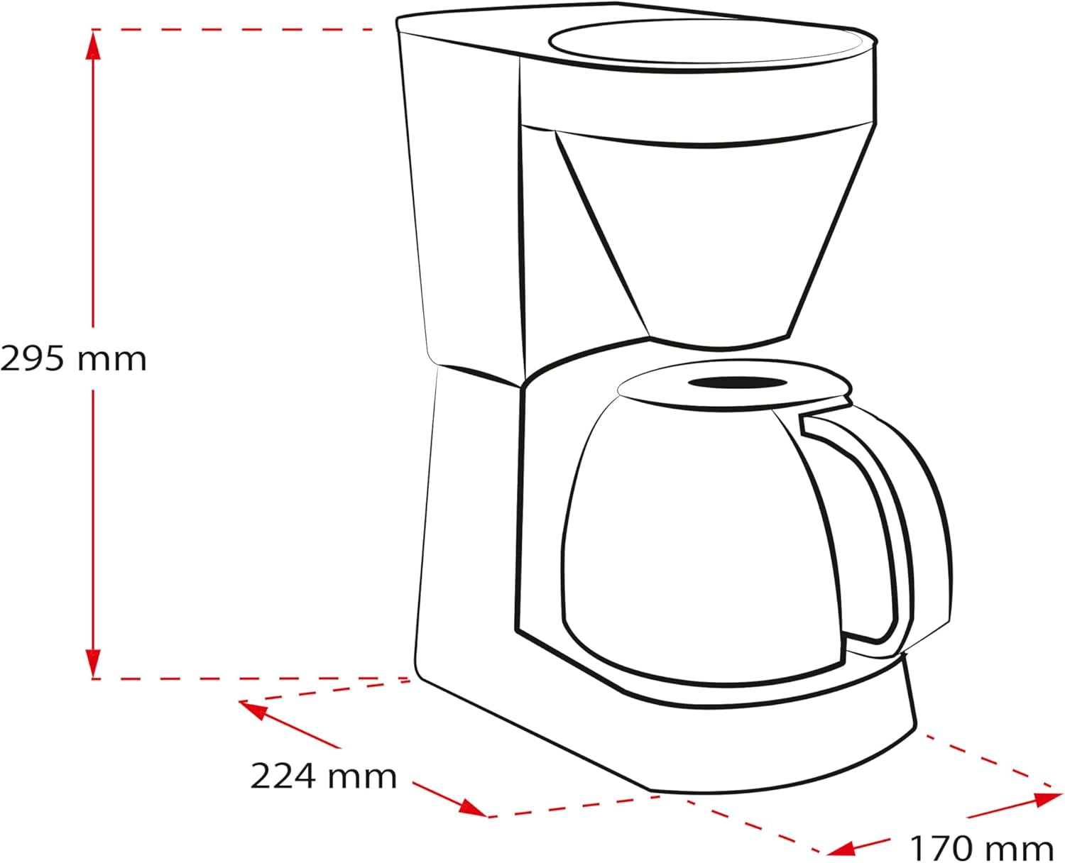 Melitta Easy – Espressomachine met filter en glazen karaf, voor maximaal 10 koppen koffie, zwart