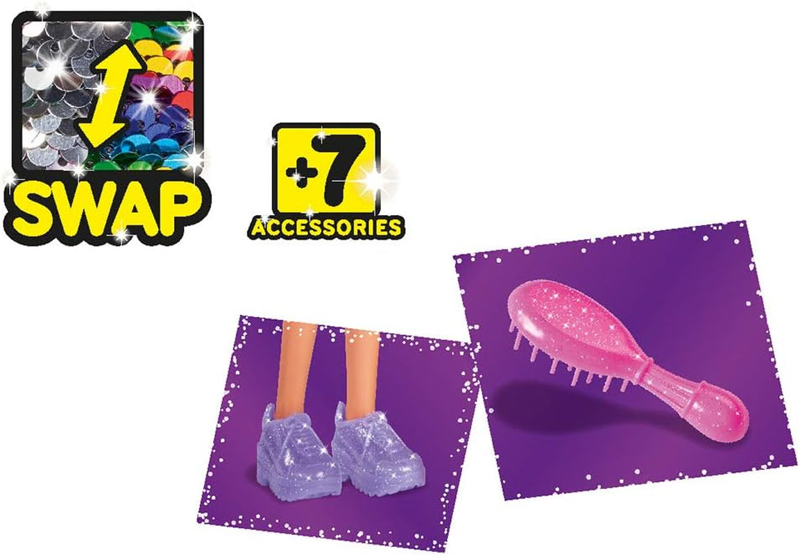 Simba Steffi liefdespop met XXL-haar / jurk met regenboogkleurige lovertjes en superlang haar / inclusief clips en kam / 29 cm / voor kinderen vanaf 3 jaar