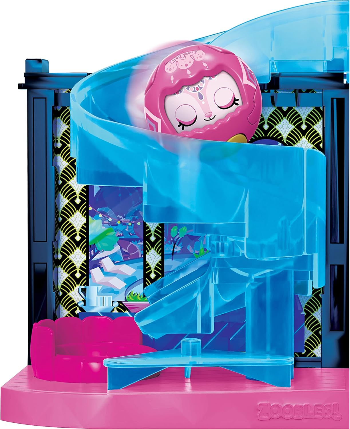 Zoobles Magic Mansion Transformeerbaar droomhuis met 6 kamers, glijbaan en accessoires