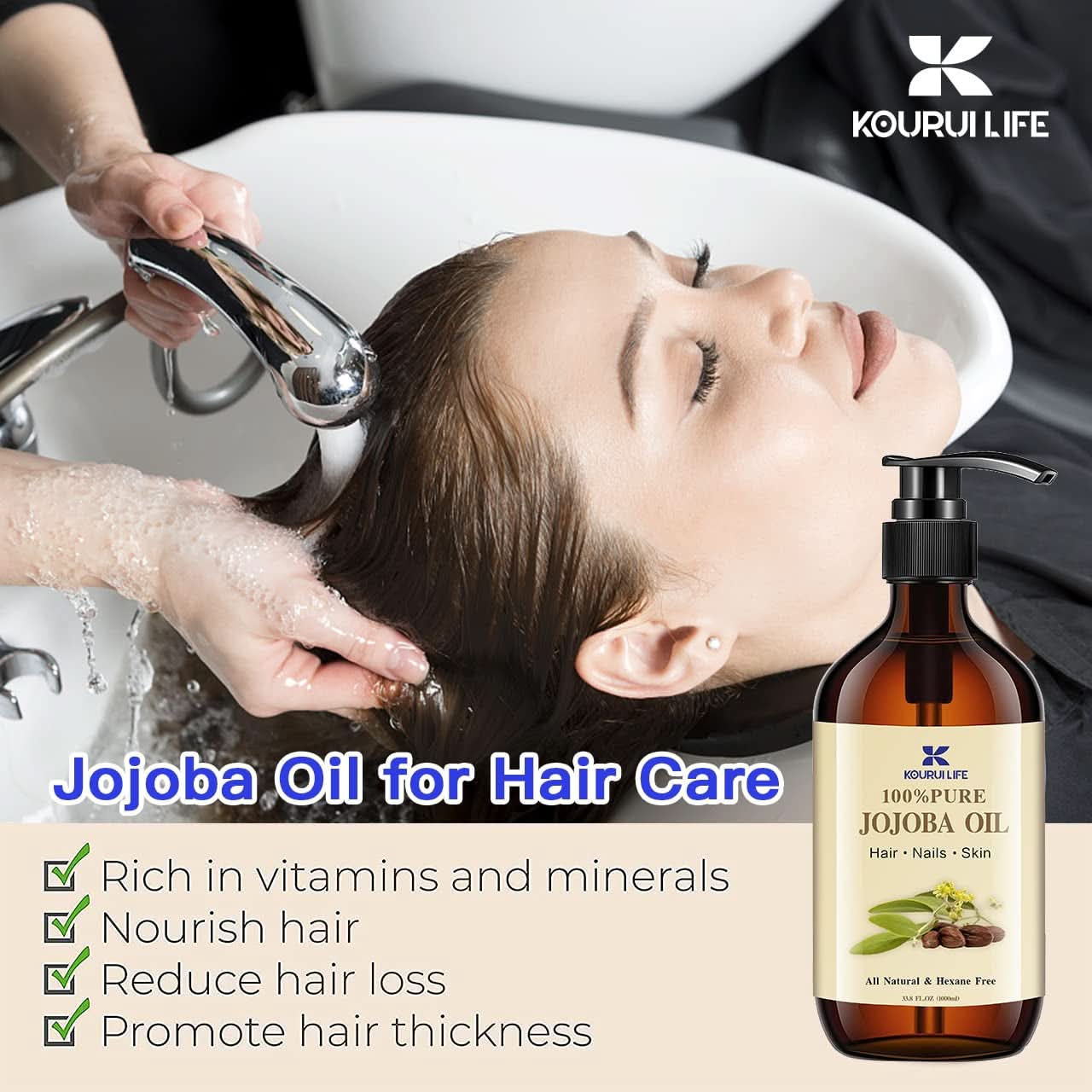Biologische jojoba-olie 1 liter, 100% pure Cosmetica en Schoonheid Naty Shop