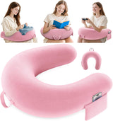 Gaming- en leeskussen, leeskussen voor bed/bank/vloer, voedings-/haakkussen met groot ergonomisch gamingkussen, gamerkussen voor iPad/laptop - zwart