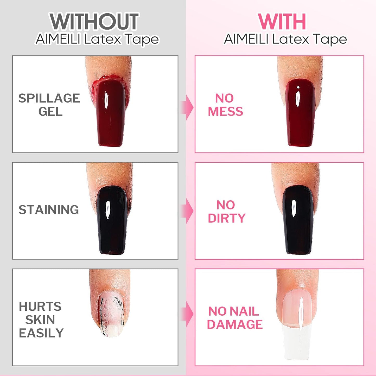 AIMEILI Latex Peel off Tape Nagelleck Korrektor Hautschutz Fingerschutz Für Nail Art Palissade Geruchlos Wit 15Ml