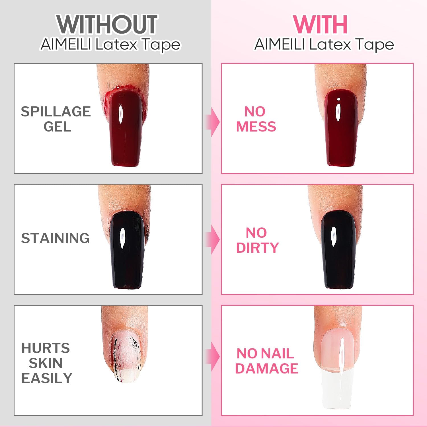 AIMEILI Latex Peel off Tape Nagelleck Korrektor Hautschutz Fingerschutz Für Nail Art Palissade Geruchlos Wit 15Ml