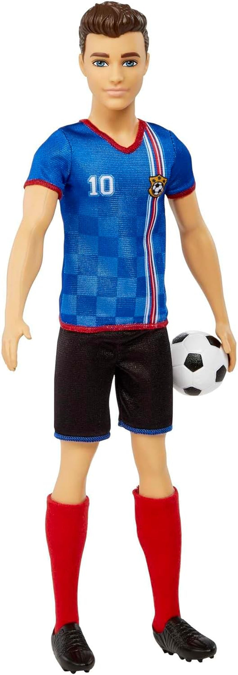 Barbie Je kunt alles zijn Serie Ken-pop Voetballer Bruin haar Ken-pop Blauw T-shirt Voetbal 1X Ken Voetballer-pop Kindercadeau 3 jaar oud Speelgoed Hcn15 Naty Shop-poppen