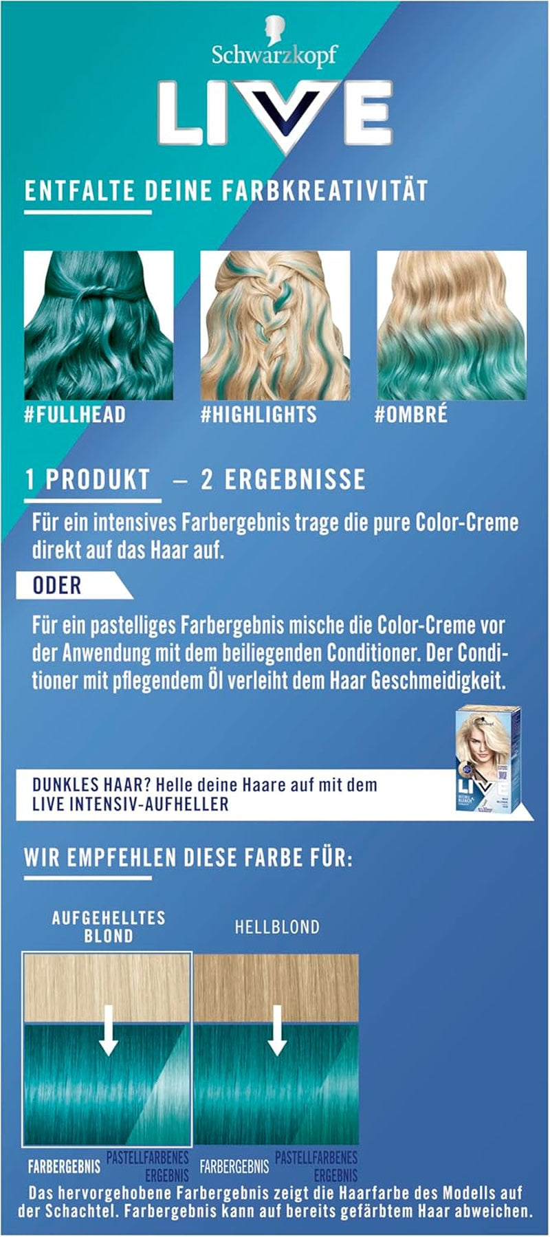 Schwarzkopf LIVE Ultra Brights Semi-Permanente Haarkleuring 097 Zeemeermin (3 x 80 ml), kleuring voor intense resultaten of pastelkleuren, bestand tegen 12-15 wasbeurten, met verzorgende conditioner Haarverf Naty Shop