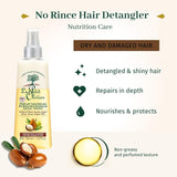 - Ontwarrende spray, verzorging, niet uitspoelen en siliconen, olijf-, shea- & arganolie, ontwart, herstelt en voedt - droog en beschadigd haar - 150 ml Haarontwarrende producten Naty Shop