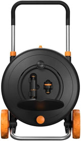 Fiskars Comfort L waterrad met wielen, all-inclusive bewateringsset, totaal bereik van 31,5 m, automatisch oprollen, universele tuinslang (Ø 13 mm), universele kraanaansluiting, 1071670