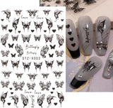 6 Blatt Schmetterling Nagelsticker Selbstklebend Laser Zilver Schmetterlings Nagelaufkleber 3D Aurora Silber Schwarz Schmetterlinge Nagelstickers Frühling Nageldesign Nagelsticker Nail Art Zubehör