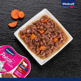 Vitakraft Poésie Création, nat kattenvoer, natvoer in saus, met rundvlees en wortel, grootverpakking, zonder toegevoegde suiker of granen (15 x 85 g)