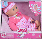 Simba 105140060 - Laura Tickle babypop met zacht lichaam en regenboogmatras, maakt 25 babygeluiden, 38 cm, pop voor 2 jaar en ouder