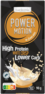 frankonia CHOCOLAT POWER MOTION zonder toegevoegde suiker - Knapperige witte chocolade met hoog eiwit- en laag koolhydraatgehalte, 90 g