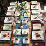 MALACASA, Monica Serie, Serviesset voor 12 personen, Wit-crème porselein, Gecombineerd servies met 12 koffiekopjes, 12 schotels, 12 dessertborden, 12 dinerborden en 12 dinerborden