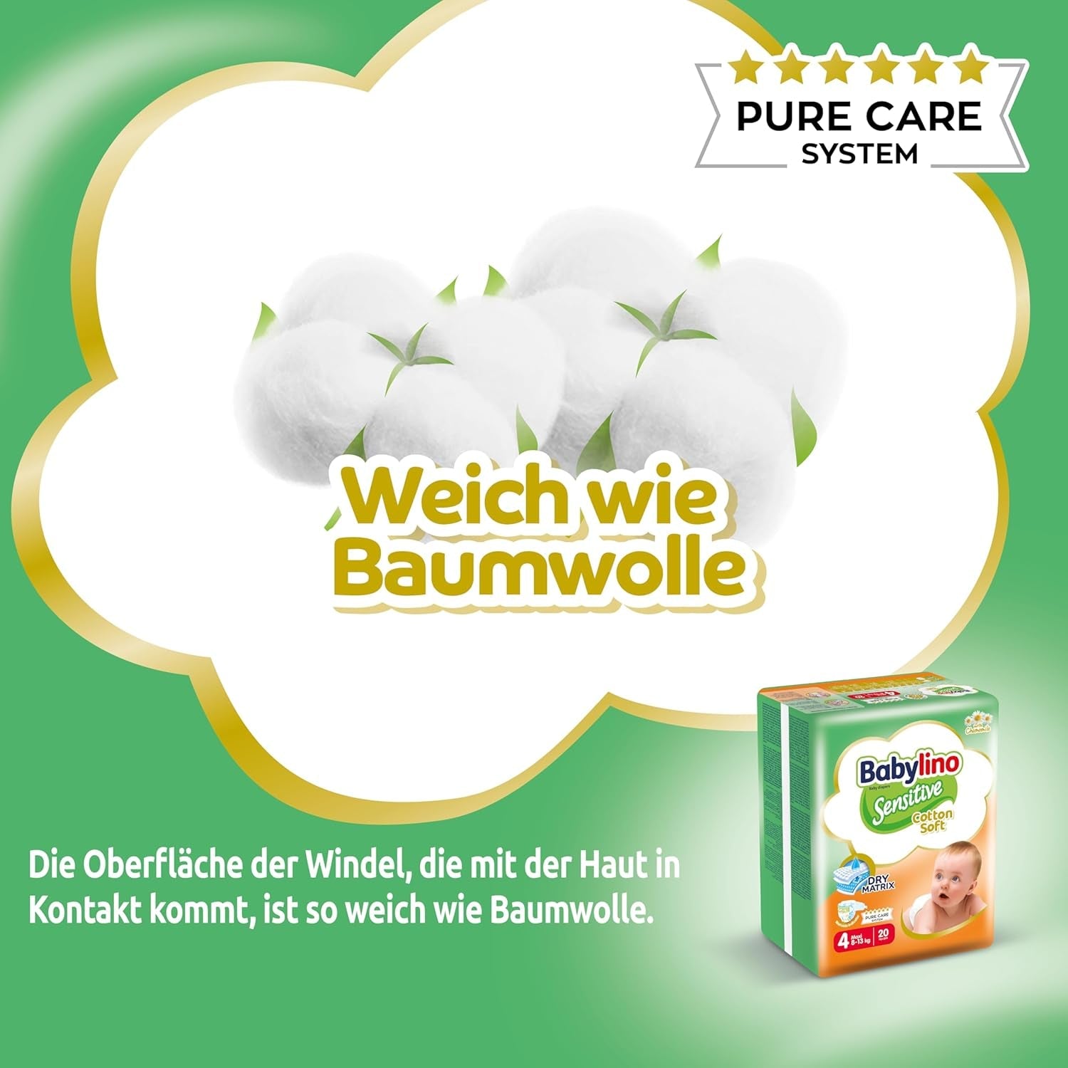 Babyluiers Sensitive maat 4, Maxi (8-13 kg), 20 stuks