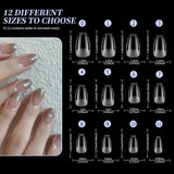 Volledige dekking korte nagels 120 stuks 12 maten Korte nageltips voor gelnagels Lijm op kunstnagels Lijm op nagelvijlset Nagelpolijstmachine Nagelriemschuiver