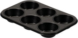 , Vorm 6 muffins 18,5x27cm, zwart Vormen en bakplaten Naty Shop 6 Muffins