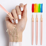 Nail Art Liner-Brush 5-Teiliges Gel-Nagellack-Malerei-Nagel-Punkt-Zeichnungs-Werkzeug Für Lange Linien Kunst-Design-Stift-Set Metallgriff Nail-Art-Design-Binsel Für Frauen