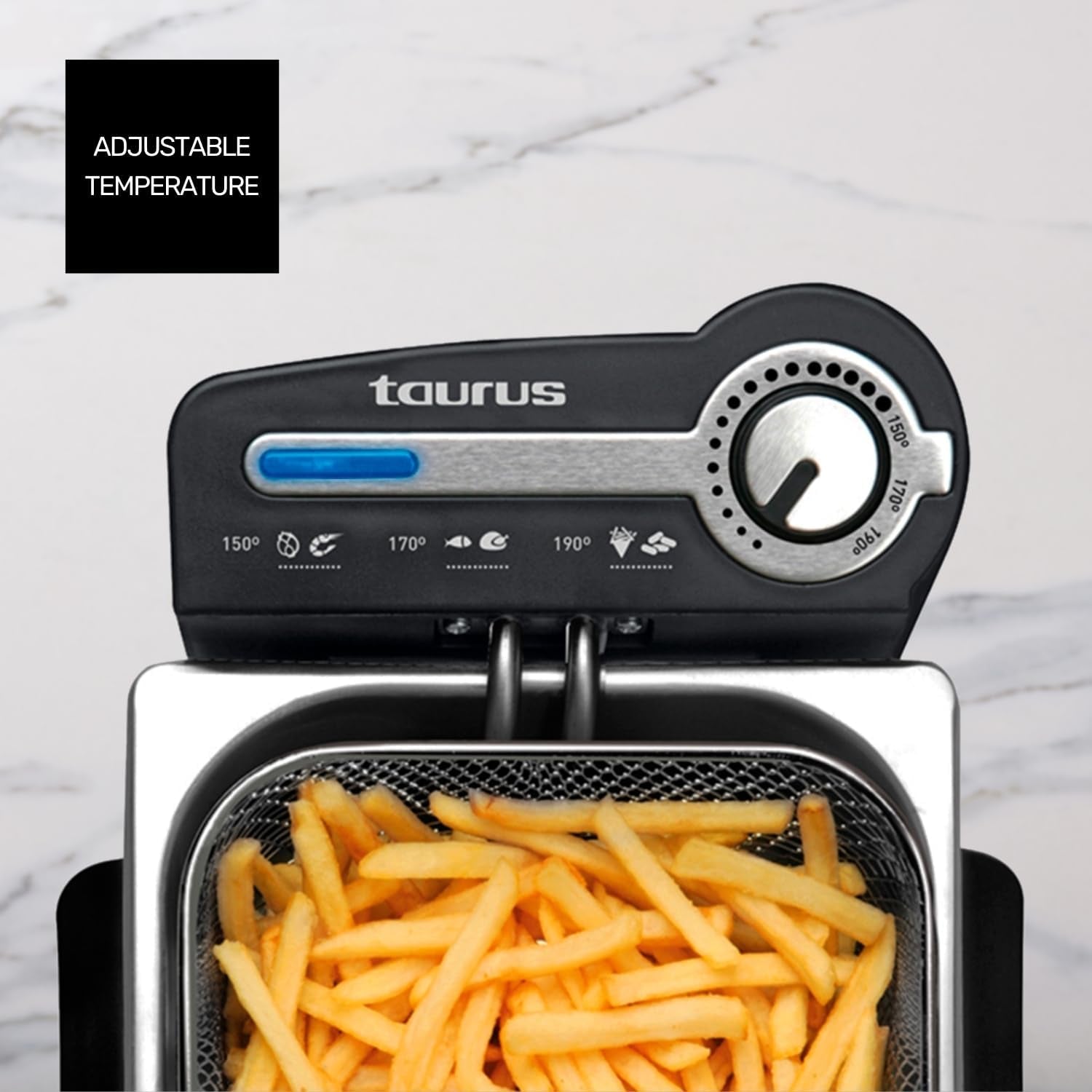 Taurus Professional 2 plus - Oliefriteuse, 2 liter, 1700 W, 18/8 roestvrij staal Apparaten Naty Shop