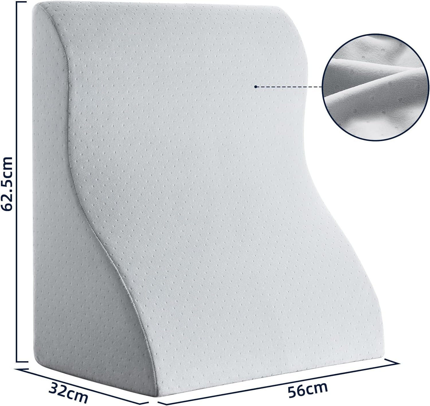 Leeskussen voor bed en bank - Memory Foam Feather Pillow - Ergonomisch rugkussen - Perfect om uw rug te ondersteunen terwijl u ontspant, speelt, leest of tv kijkt - Breed