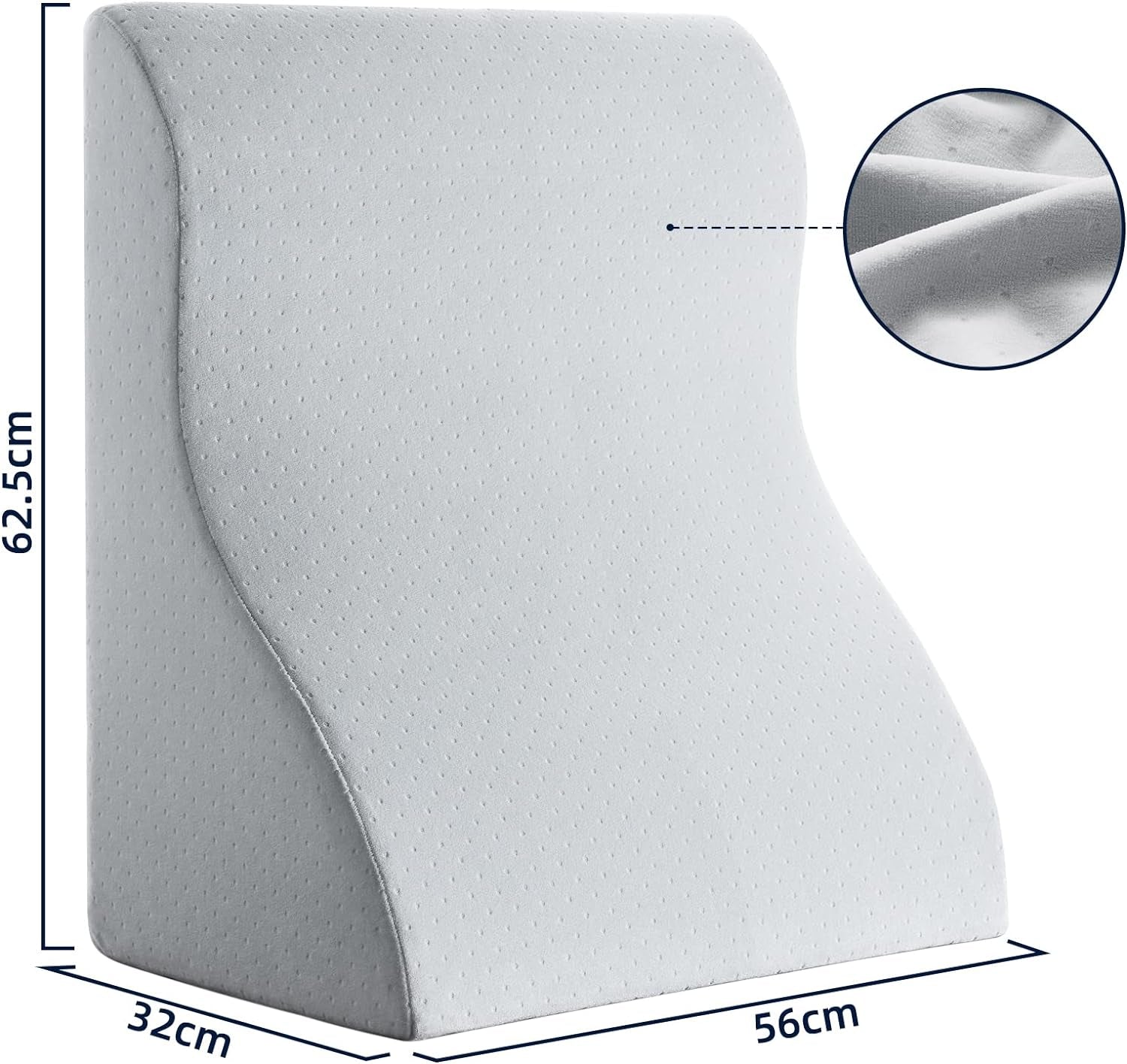 Leeskussen voor bed en bank - Memory Foam Feather Pillow - Ergonomisch rugkussen - Perfect om uw rug te ondersteunen terwijl u ontspant, speelt, leest of tv kijkt - Breed