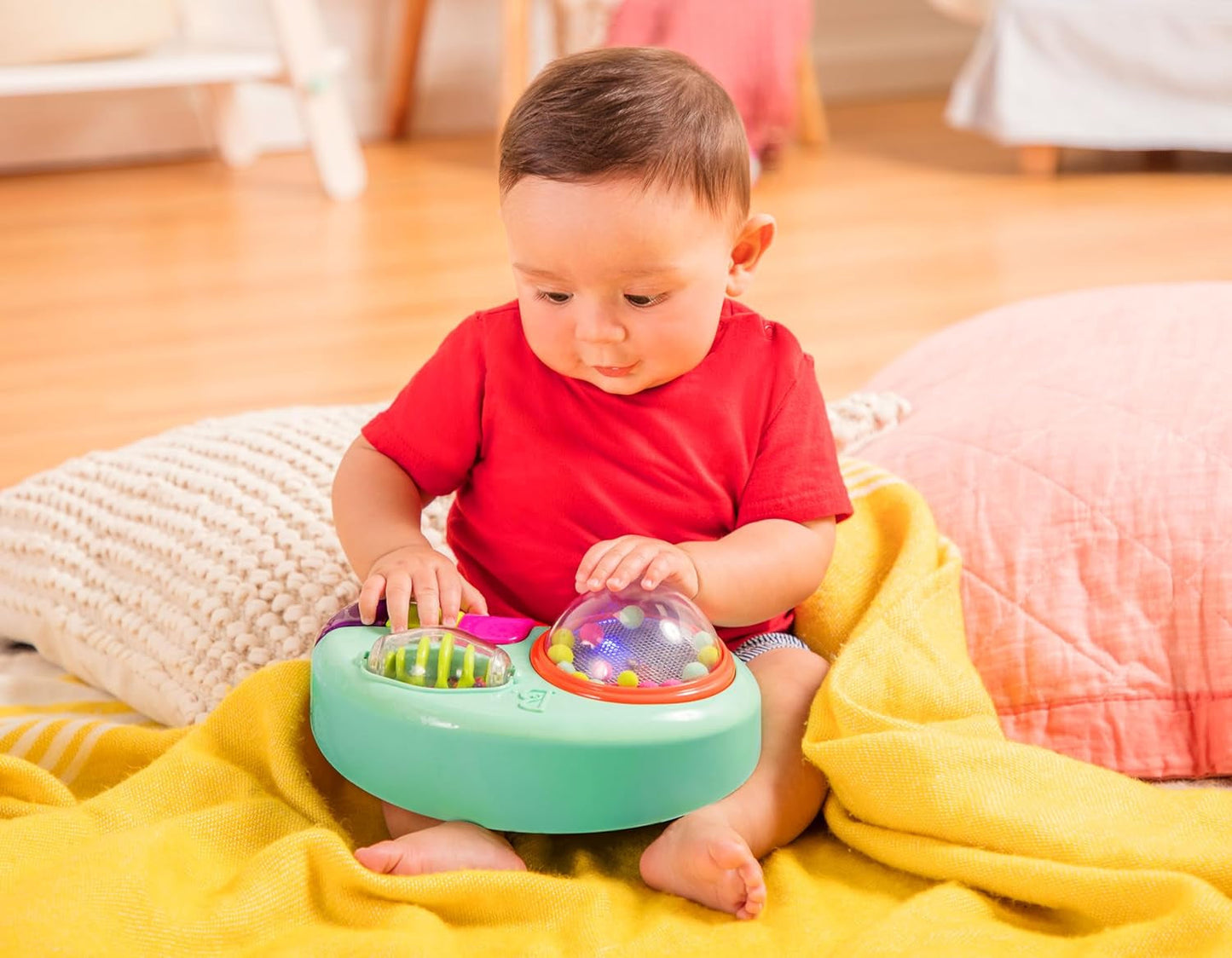B. speelgoed - Kinderspeelgoed voor kinderstoel - Zuignapspeelgoed met muziek, licht, geluid - Zintuiglijk speelgoed - Motorisch speelgoed voor kinderen - vanaf 6 maanden - Whirly Pop Baby Toys Naty Shop
