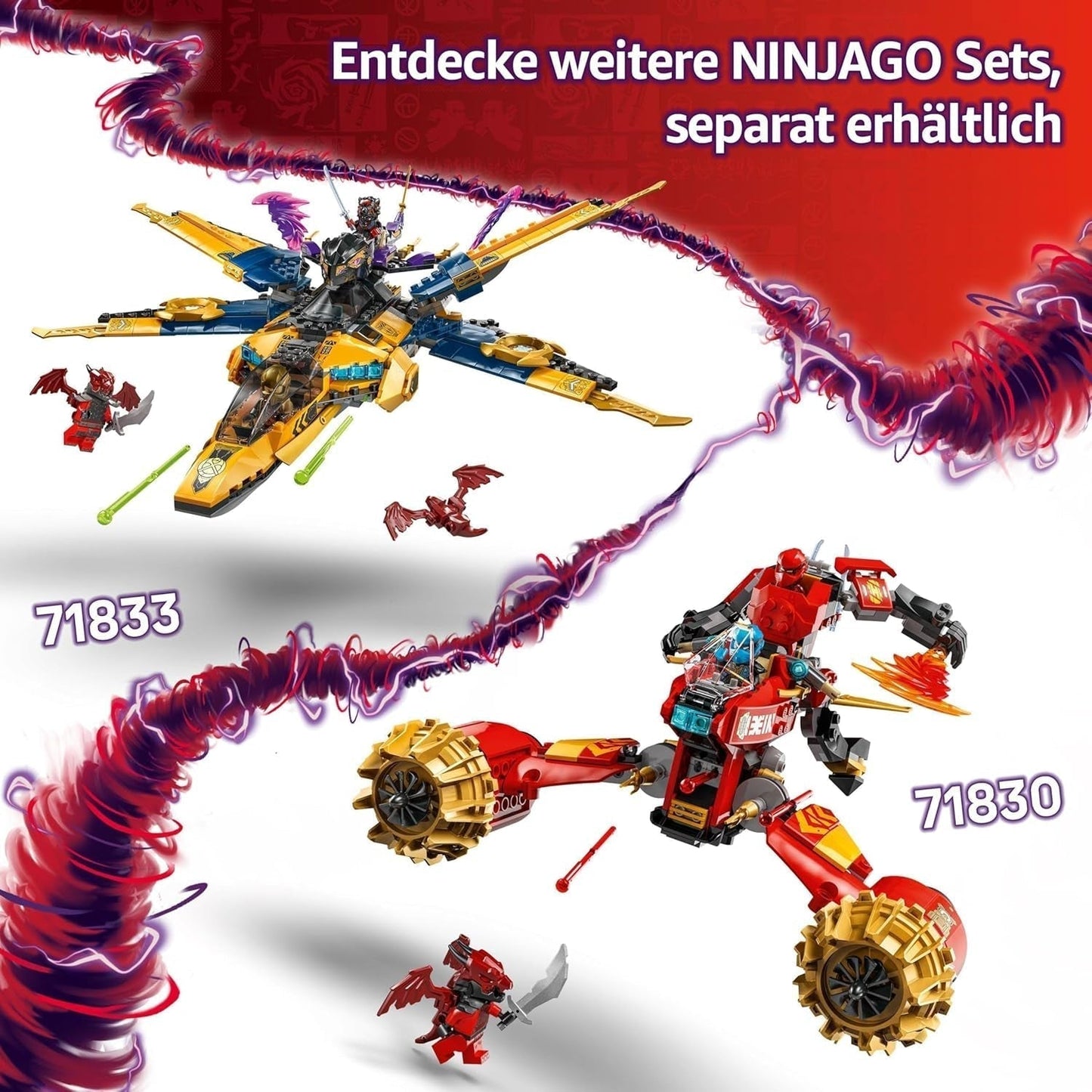 Ras en Arin's LEGO NINJAGO Super Storm Flyer - Speelgoed met drone, schieters, messen en motoren - Incl. 3 Ninja rollenspel-minifiguren - bouwset voor jongens en meisjes vanaf 8 jaar 71833 Bouwsets Besuche in LEGO-Store