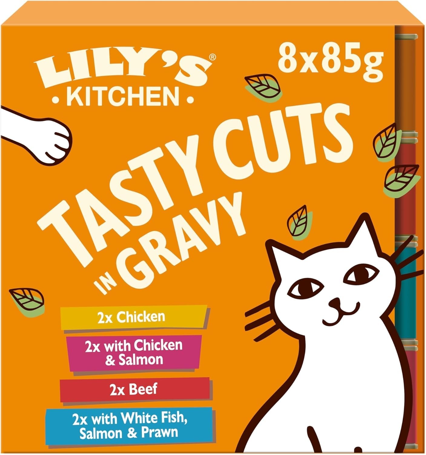 Lily's Kitchen Natvoer voor volwassen katten, gemaakt met natuurlijke ingrediënten, heerlijke stukjes in jus, multi-pack, 8 dozen x 85 g