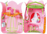 BABY Born Storybook Cottage, opvouwbaar poppenhuis voor poppen van 18 cm met tafel, open haard, chaise longue en telescoop, roze groen, 833803 Zapf Creation Poppenhuizen Naty Shop