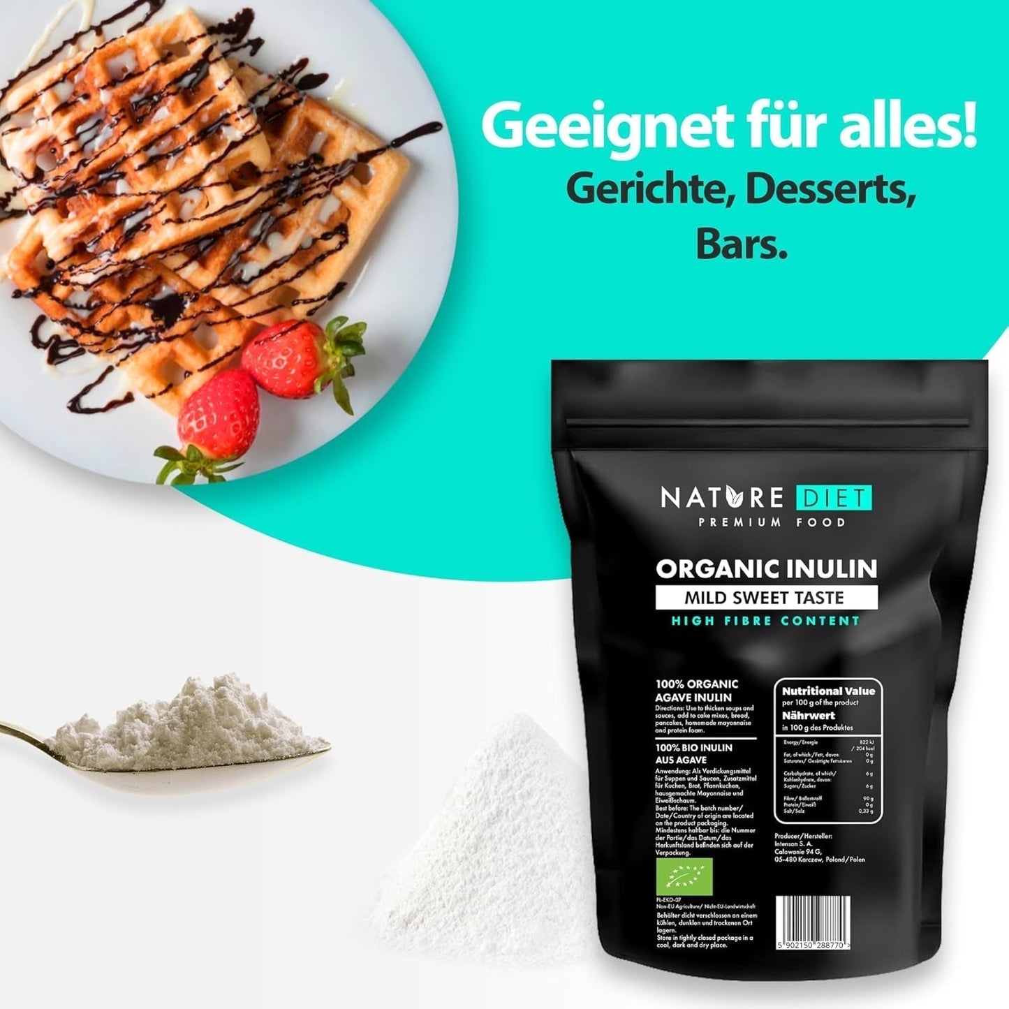 Nature Diet - Bio-inuline 1 kg | Aus Agave | Natürliches Präbiotikum Zoetstoffen Naty Shop