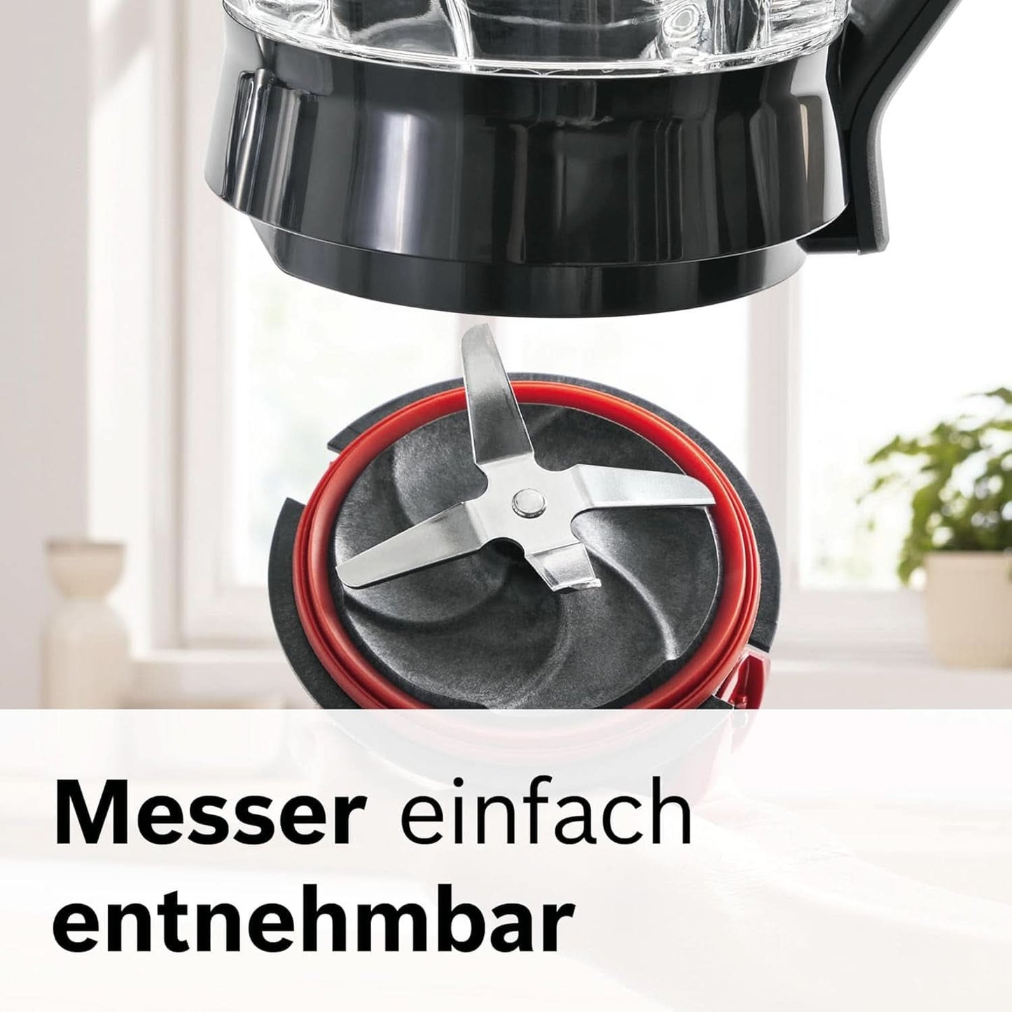 Bosch Standmixer Vitapower Serie 4 MMB6174SN, Verbesserte Versie, Hoge Edelstahl-Klingen, 1,5L Glasbehälter, 0,6L To-Go-Flasche, Spülmaschinenfeste Teile, 30.000 U/Min, 1200 W, Silver Kitchen Naty Shop
