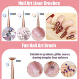10 Stück Nail-Art-Pinsel, Nagel-Gel-Nagellack-Malpinsel, Zeichenstift, Nagel-Liner-Pinsel en Nagel-Dotting-Stift voor Gel-Nagellack, DIY, Maniküre, Salon Zu Hause